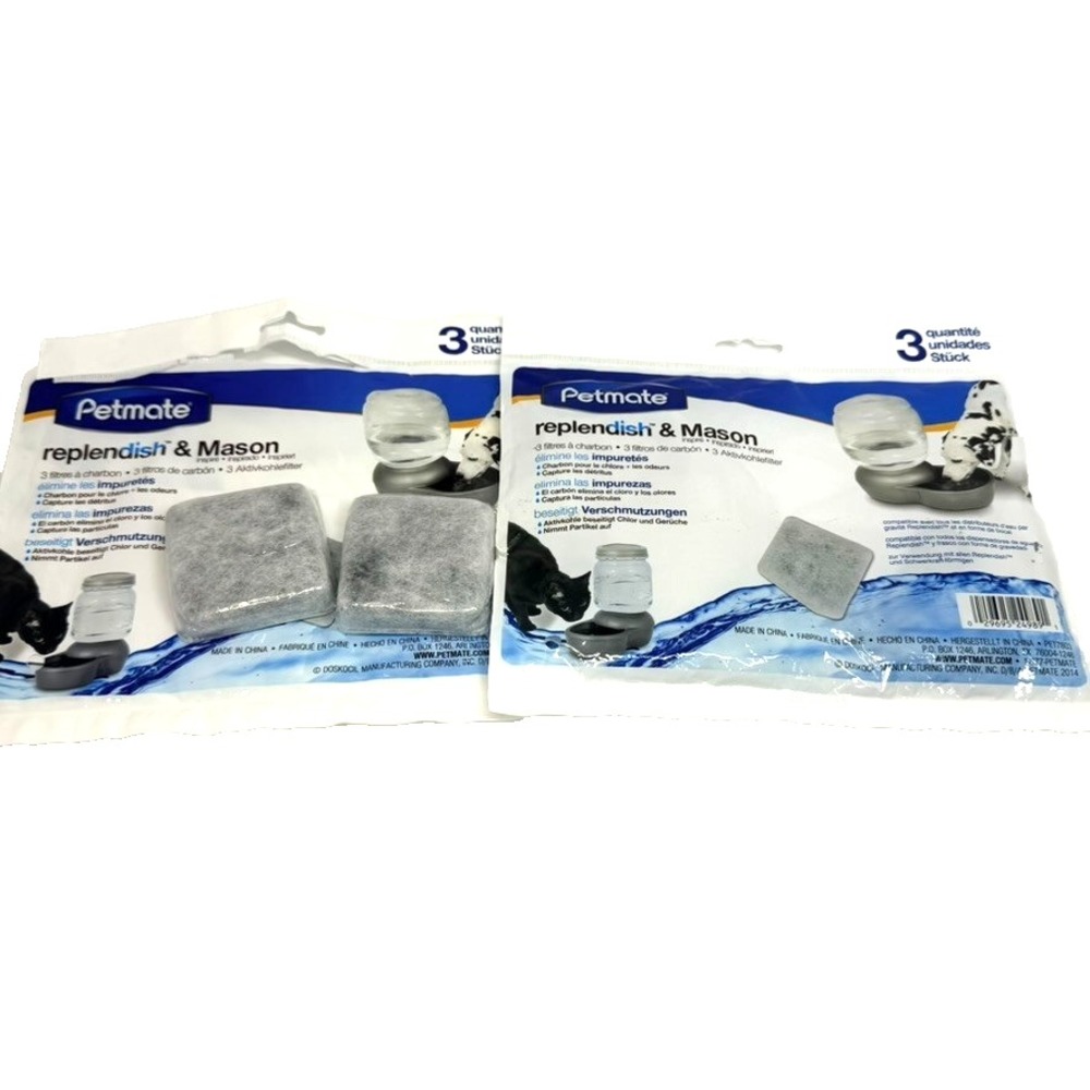 Petmate Replendish Waterer Charcoal Filters Lot of 5 Refill Discs for Pets New